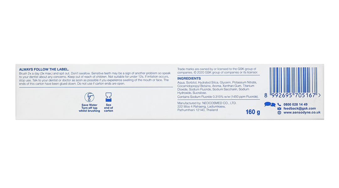 Kem đánh răng Sensodyne Fresh Mint giảm ê buốt tuýp 160g - 12