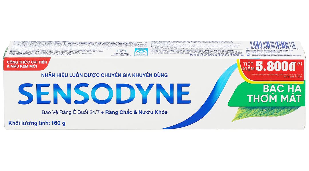 Kem đánh răng Sensodyne Fresh Mint giảm ê buốt tuýp 160g - 16