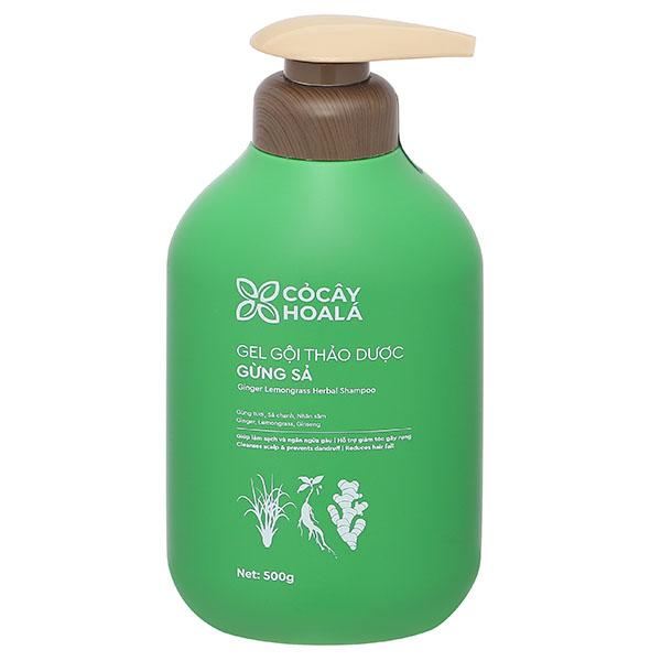 Gel gội hữu cơ Gừng Sả Cocay Hoala ngăn dầu, dưỡng ẩm chai 500g