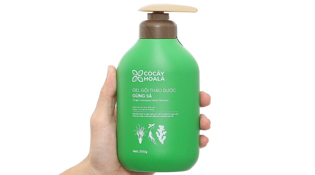 Gel gội hữu cơ Gừng Sả Cocay Hoala ngăn dầu, dưỡng ẩm