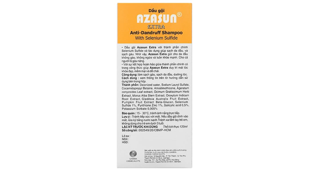Dầu gội Azasun Extra giảm ngứa da đầu, sạch gàu
