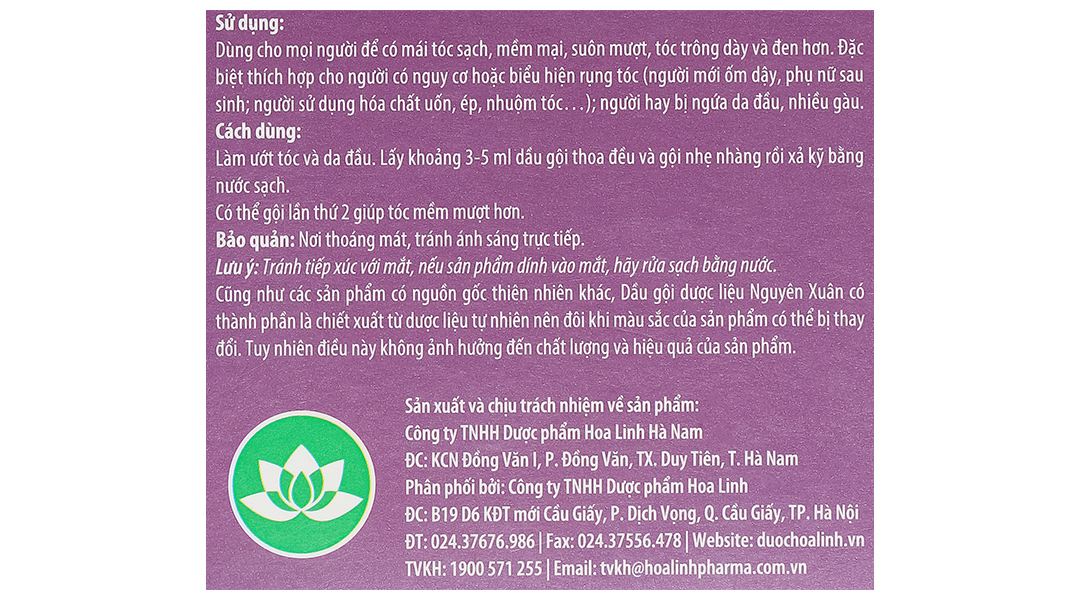 Dầu gội dược liệu Nguyên Xuân chắc khỏe, bồng bềnh