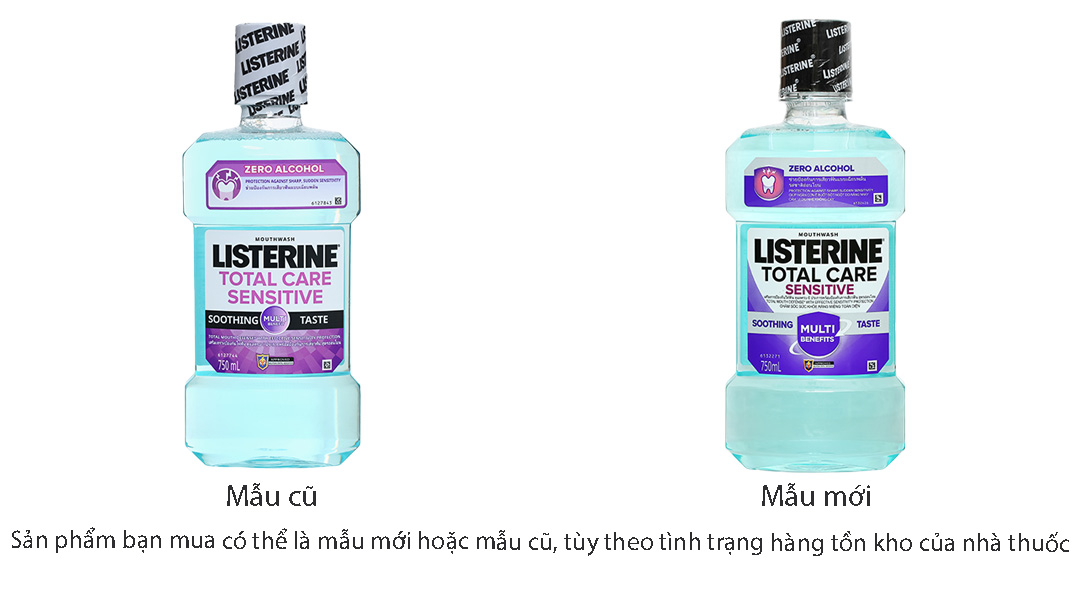 Nước súc miệng Listerine Total Care Sensitive hơi thở thơm mát