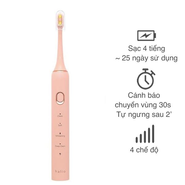 Bàn chải điện Halio Sonic SmartClean - Coral