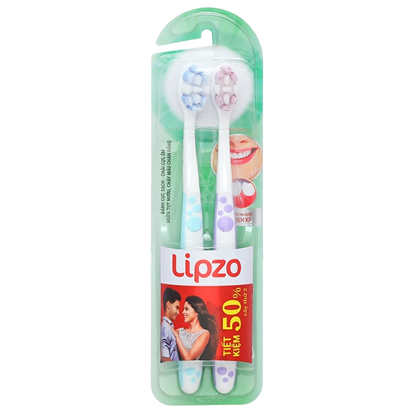 Bàn chải đánh răng Lipzo Sensitive vỉ 2 cây