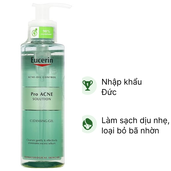 Gel rửa mặt Eucerin Acne-Oil Control Pro Acne Solution dành cho da mụn
