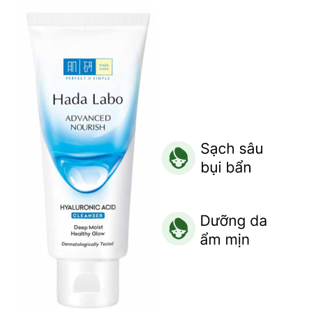 Kem rửa mặt Hada Labo Advanced Nourish làm sạch sâu, dưỡng ẩm da