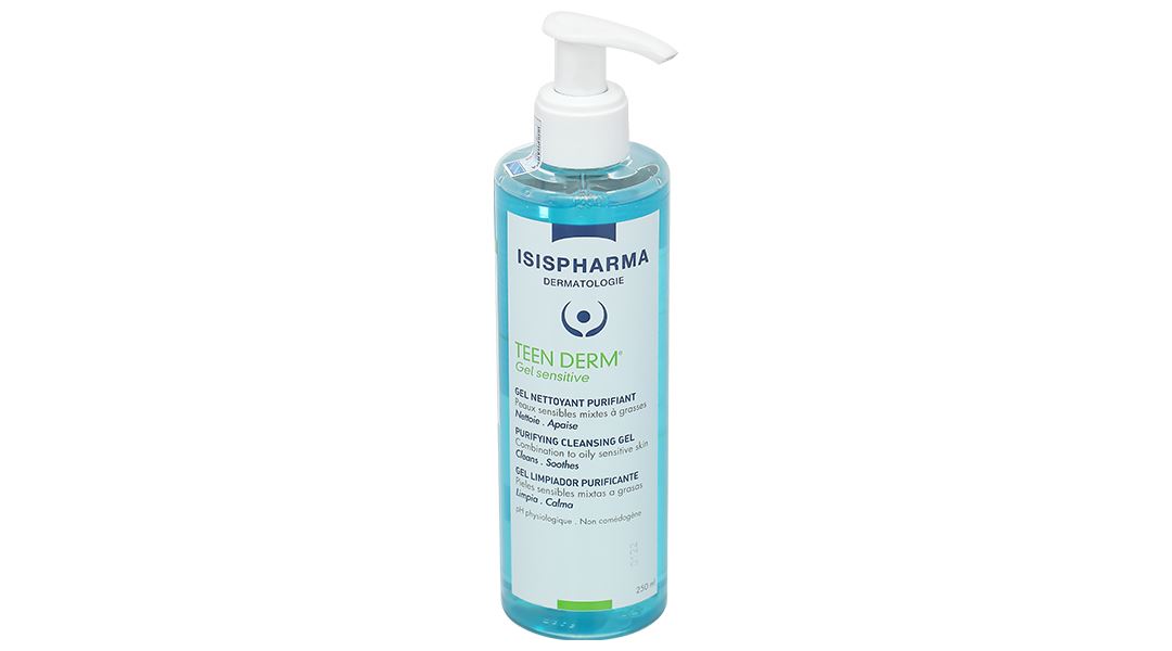 Gel rửa mặt Isis Pharma Teenderm Gel Sensitive giảm nhờn, ngừa mụn