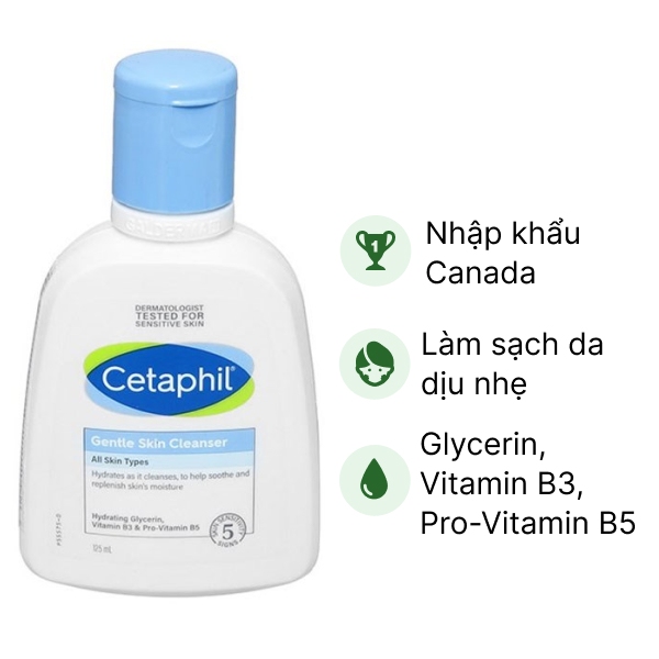 Sữa rửa mặt Cetaphil Gentle Skin Cleanser làm sạch dịu nhẹ