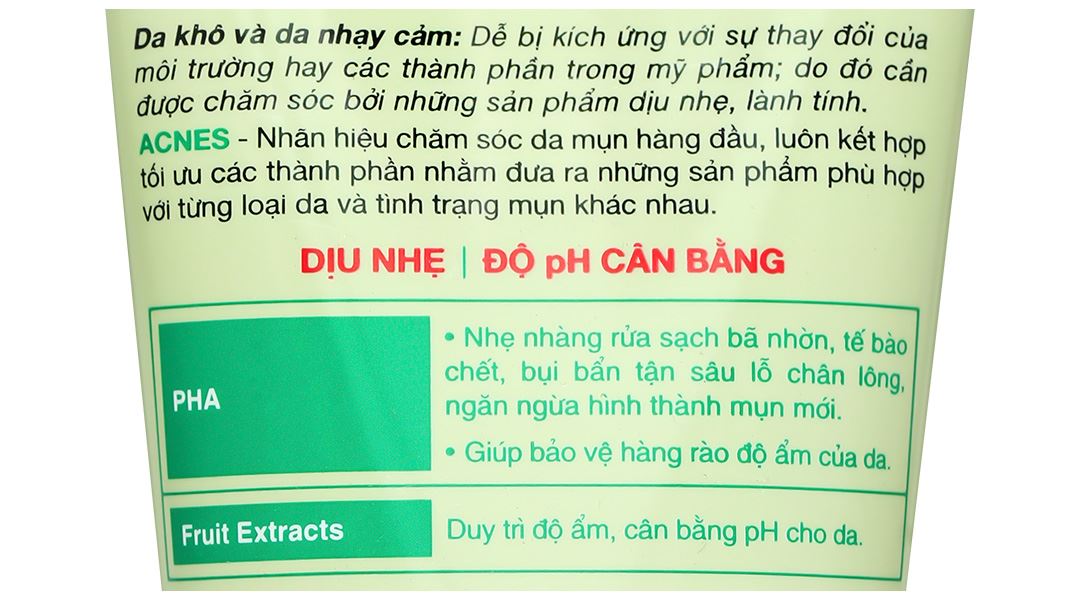 Gel rửa mặt Acnes Gentle Wash ngừa mụn cho da khô và da nhạy cảm