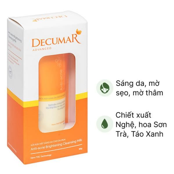 Sữa rửa mặt Decumar Anti-acne Brightening sáng da, mờ thâm