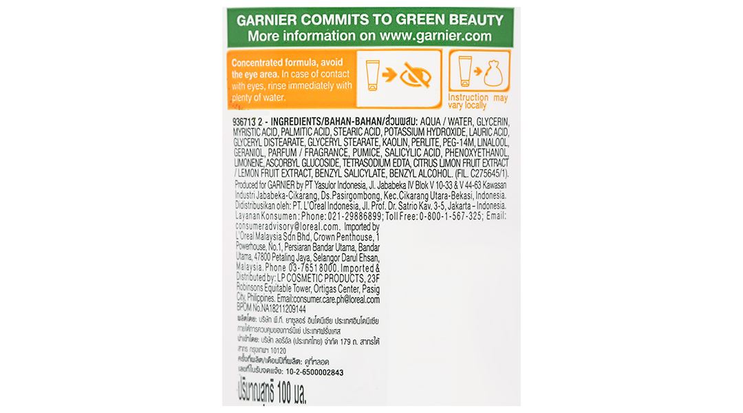 Sữa rửa mặt Garnier Skin Naturals Bright Complete Anti-Acne ngừa mụn