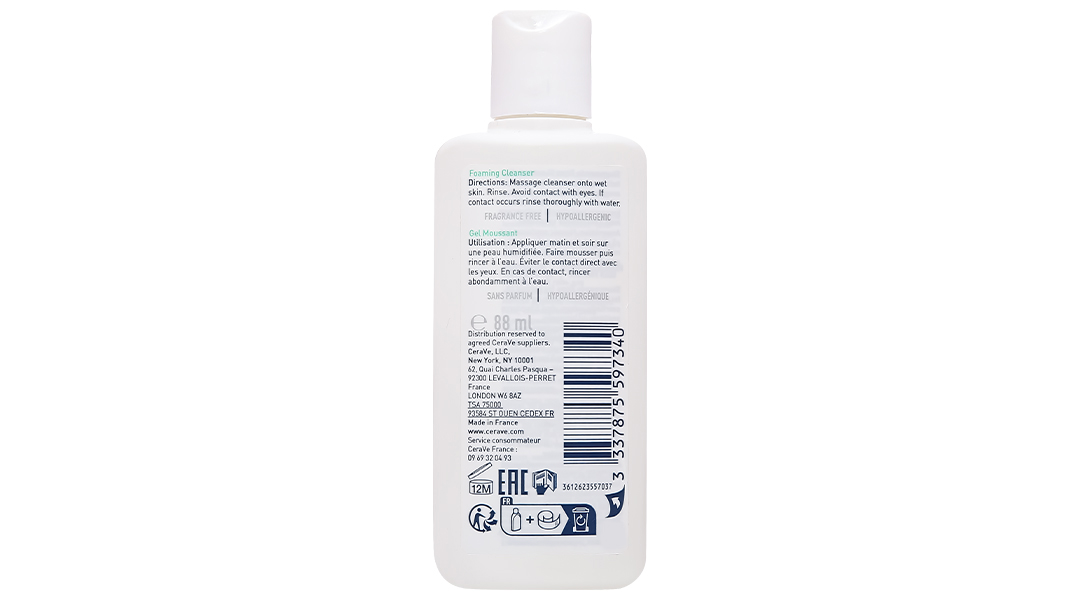 Sữa rửa mặt CeraVe Foaming Cleanser làm sạch sâu cho da dầu, da thường