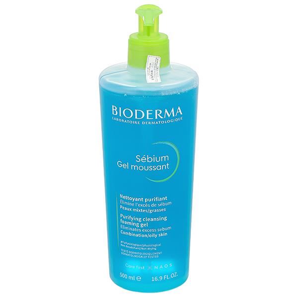 Gel rửa mặt Bioderma Sébium Gel Moussant dành cho da dầu và hỗn hợp chai 500ml