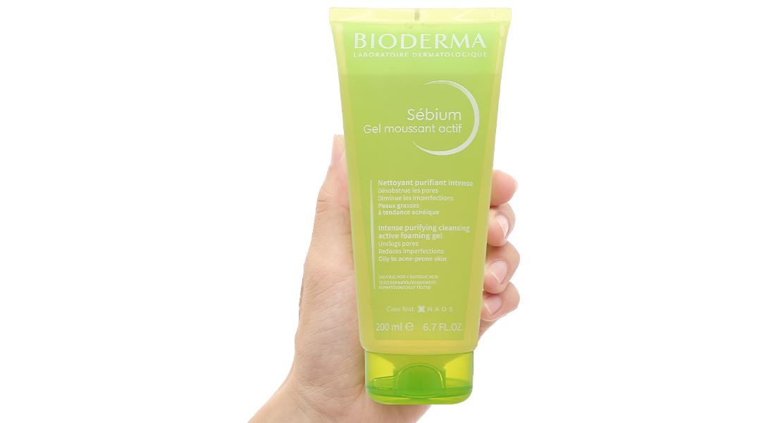 Gel rửa mặt Bioderma Sébium Gel Moussant Actif cho da hỗn hợp, da dầu