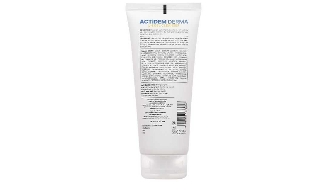 Gel rửa mặt Actidem Derma pH làm sạch dầu thừa, bã nhờn cho da dầu mụn tuýp 150ml - 8
