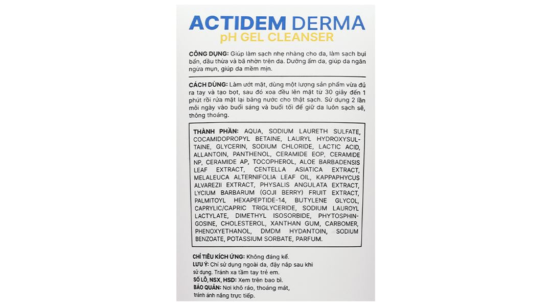 Gel rửa mặt Actidem Derma pH làm sạch dầu thừa, bã nhờn cho da dầu mụn tuýp 150ml - 9