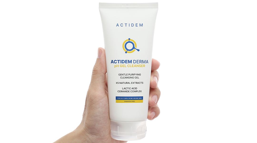 Gel rửa mặt Actidem Derma pH làm sạch dầu thừa, bã nhờn cho da dầu mụn tuýp 150ml - 11