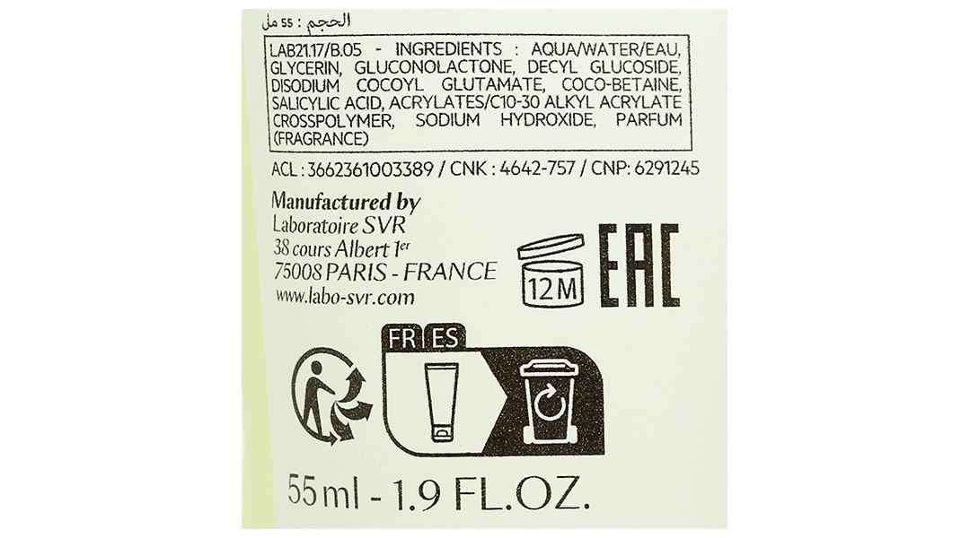 Gel rửa mặt SVR Sebiaclear Gel Moussant làm sạch da, giảm dầu nhờn