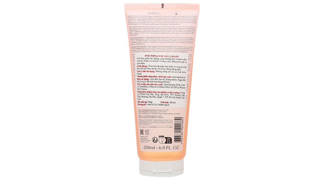 Gel rửa mặt SVR Topialyse Gel Lavant làm sạch, dưỡng ẩm