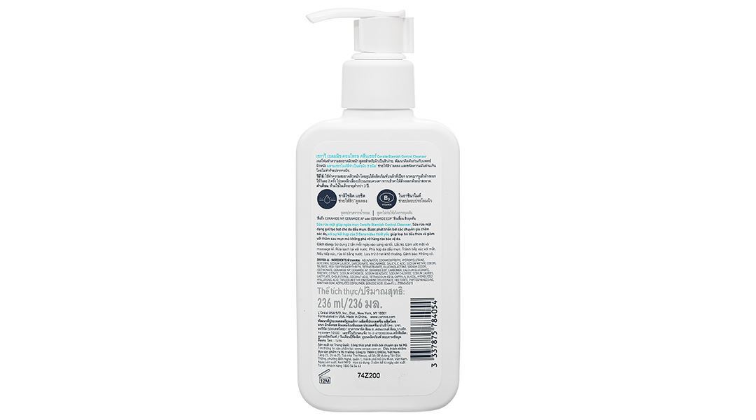 Sữa rửa mặt CeraVe Blemish Control Cleanser ngừa mụn, làm sạch bã nhờn