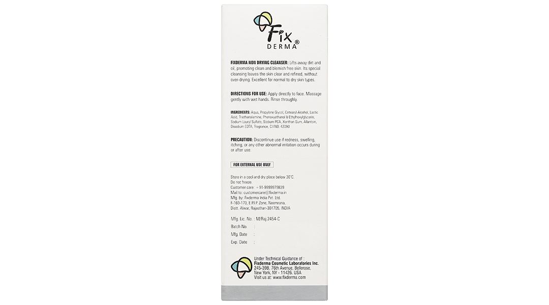Sữa rửa mặt Fixderma Non Drying giúp làm sạch cho da khô, da nhạy cảm