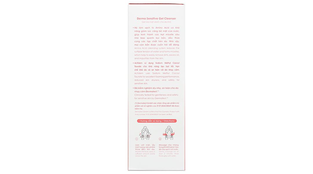 Gel rửa mặt Actidem Derma Sensitive làm sạch cho da khô, da nhạy cảm