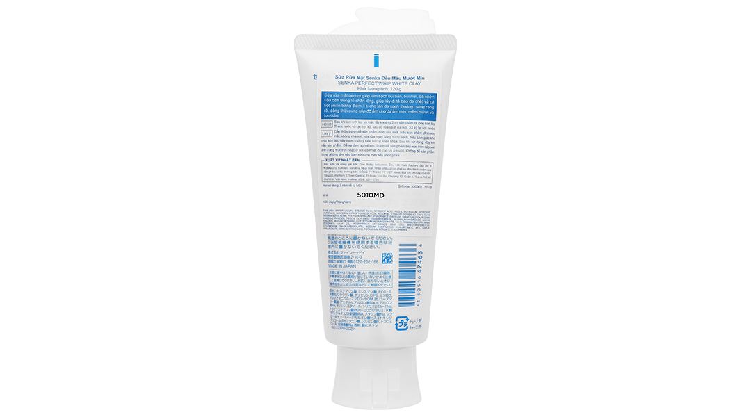 Sữa rửa mặt Senka Perfect Whip White Clay làm sạch, dưỡng ẩm, sáng da