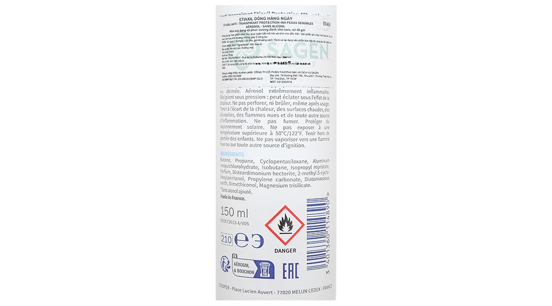 Xịt khử mùi Etiaxil Anti-Transpirant khử mùi cho cơ thể 48h