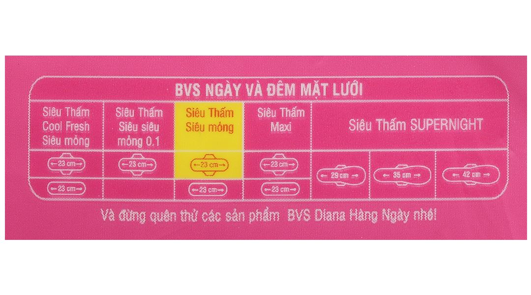 Băng vệ sinh Diana siêu thấm siêu mỏng, có cánh