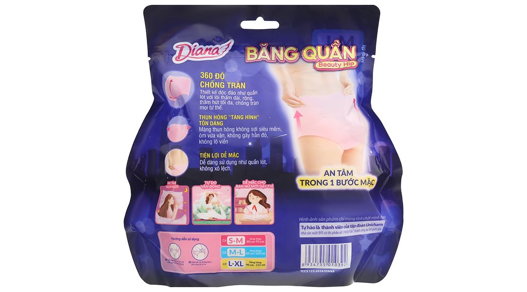 Băng quần Diana Sensi size M-L chống tràn