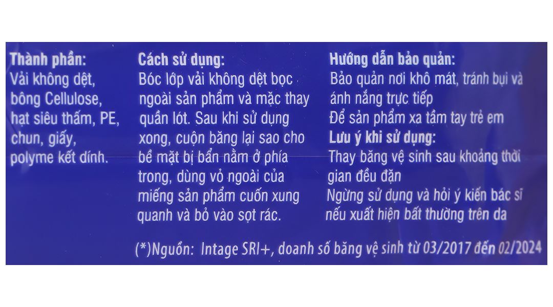Băng quần Diana Sensi size M-L chống tràn