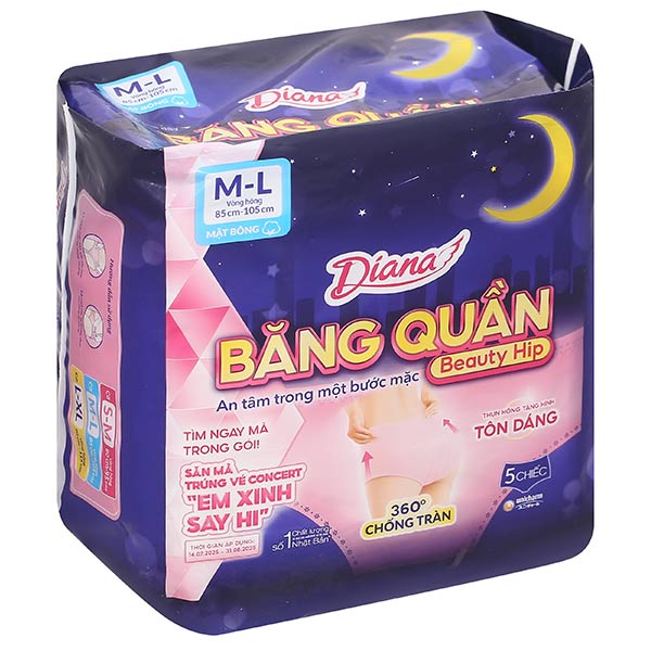 Băng quần Diana Sensi 360 độ chống tràn size M-L gói 5 cái