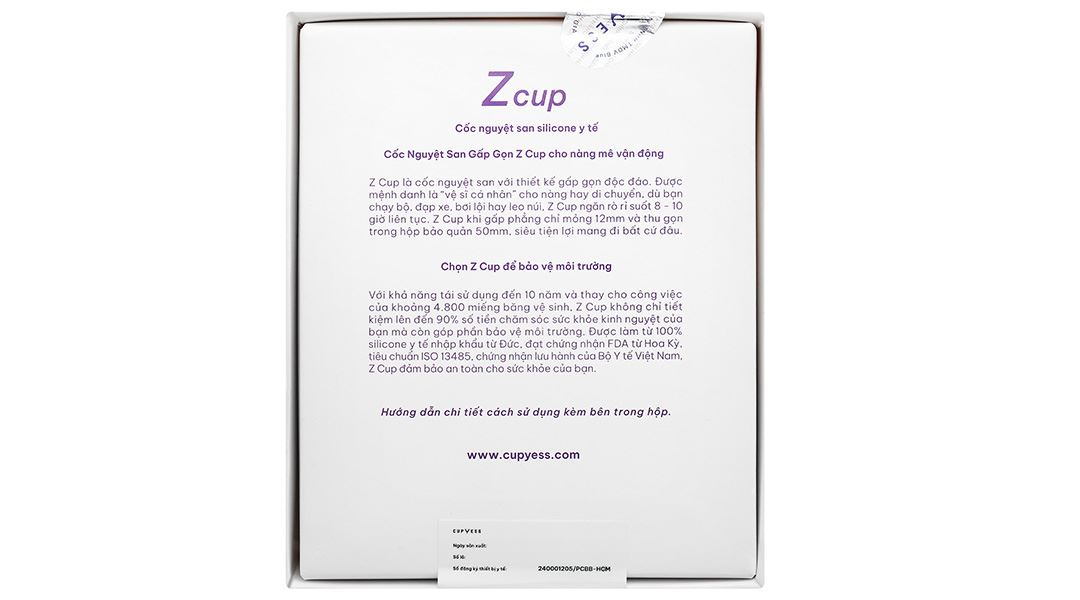 Cốc nguyệt san Cup Yess Z Cup gấp gọn Size L
