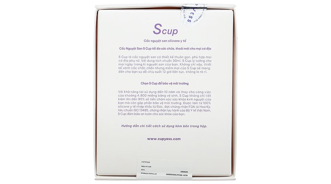 Cốc nguyệt san Cup Yess S Cup tiêu chuẩn