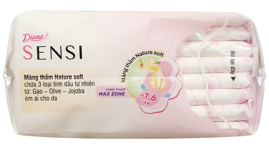 Băng vệ sinh Diana Sensi siêu mỏng, khô thoáng cho da, có cánh gói 8 miếng - 9