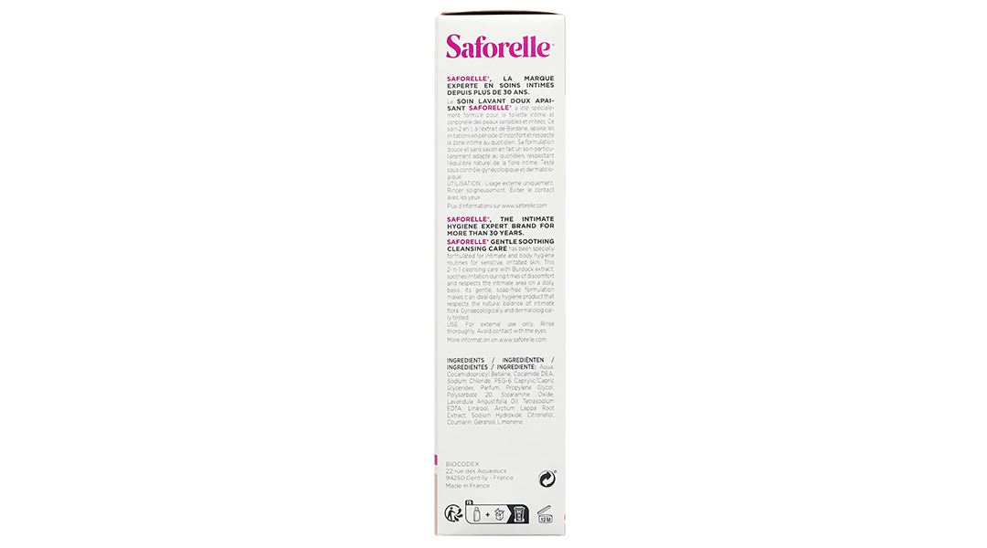 Dung dịch vệ sinh phụ nữ Saforelle Soin Lavant Doux Apaisant cho da bị kích ứng