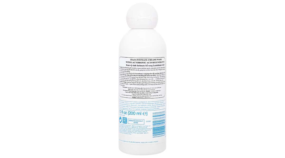 Kem vệ sinh Ziaja Intimate bổ sung Lactobionic acid, giảm mùi hôi