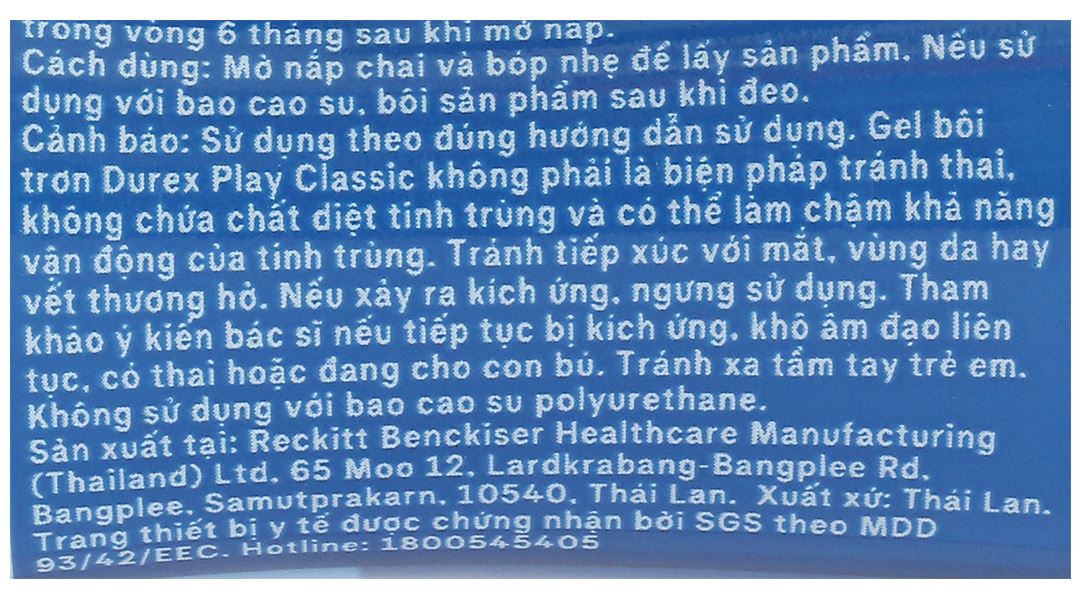 Gel bôi trơn Durex Play Classic dịu nhẹ