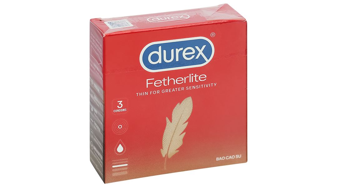 Bao cao su Durex Fetherlite siêu mỏng 52.5mm