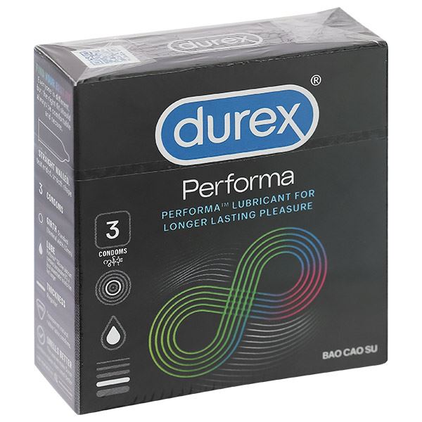 Bao cao su Durex Performa kéo dài thời gian hưng phấn 52mm