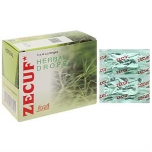 Kẹo ngậm Zecuf hỗ trợ giảm ho, đau rát họng hộp 20 viên