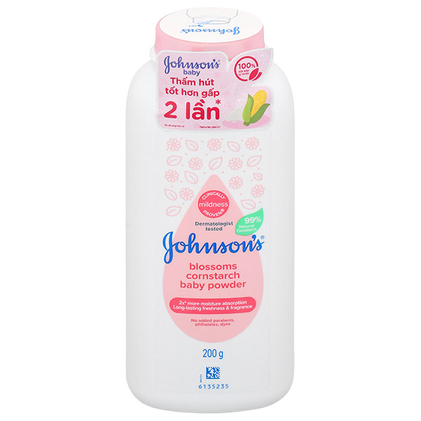 Phấn thơm Johnson's Blossoms Cornstarch hương hoa bảo vệ làn da khỏi ngứa