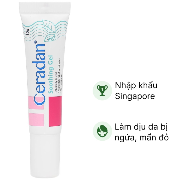 Gel Ceradan Soothing làm dịu vùng da ngứa, mẩn đỏ
