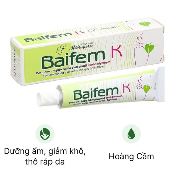 Gel Herbapol Baifem K giúp dưỡng ẩm, giảm khô da