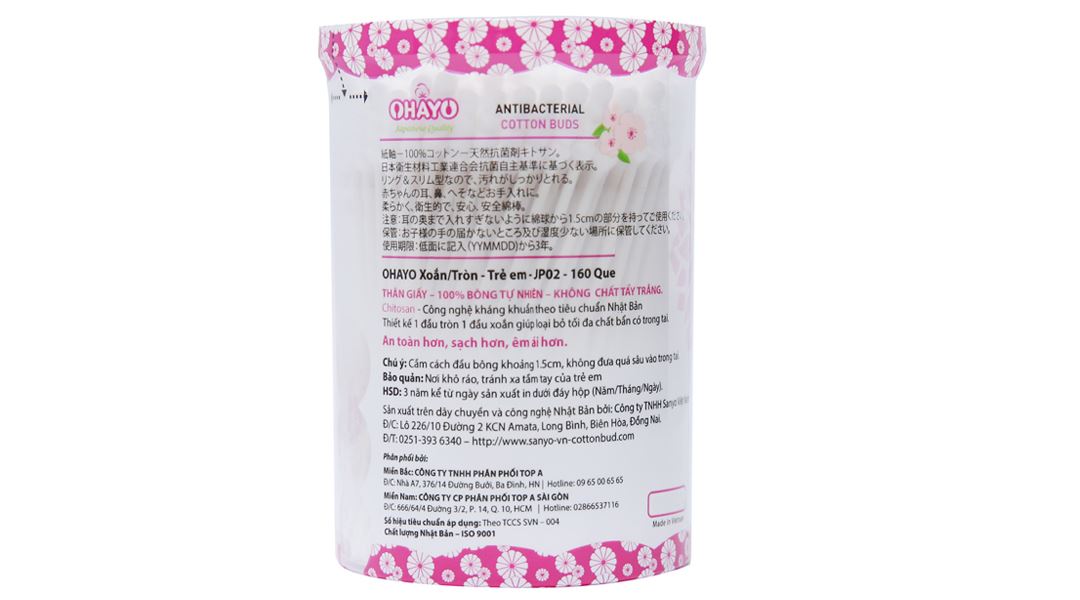 Tăm bông trẻ em Ohayo JP02 đầu xoắn/tròn