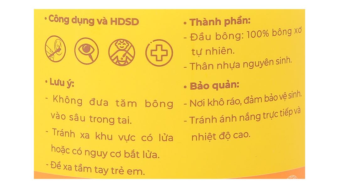 Tăm bông trẻ em Bông Bạch Tuyết đầu tròn