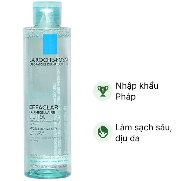 Nước tẩy trang La Roche-Posay Effaclar làm sạch sâu cho da dầu