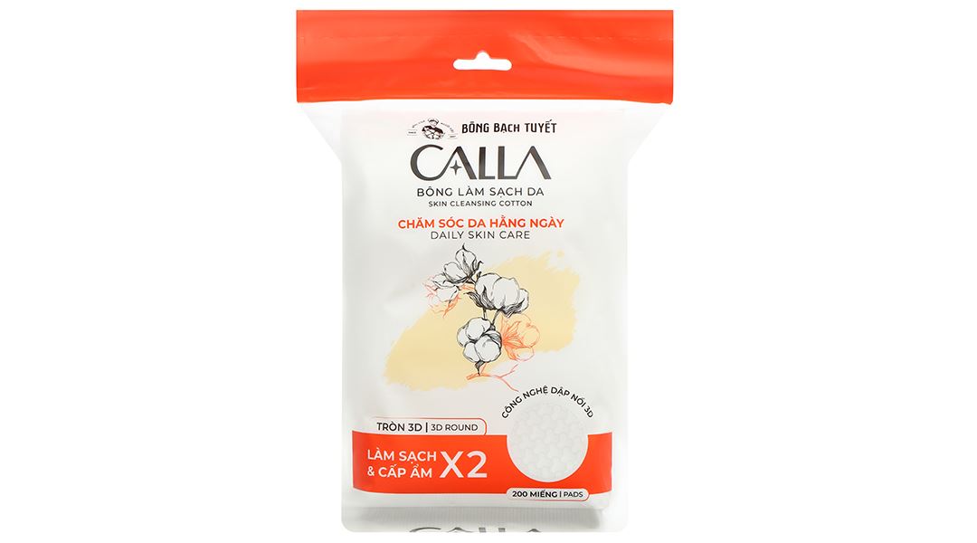 Bông tẩy trang Calla mềm mịn dạng tròn 3D