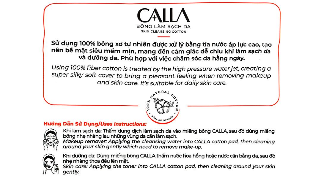 Bông tẩy trang Calla mềm mịn dạng tròn 3D